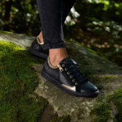 Pataugas JESTER/MIX F4H NOIR/DORÉ -Pataugas Soldes Boutique F Jester MIX Noir Dore